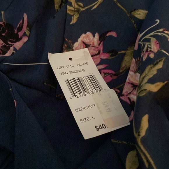 Justify Navy Floral Wide Leg Pants - Picture 5 of 5